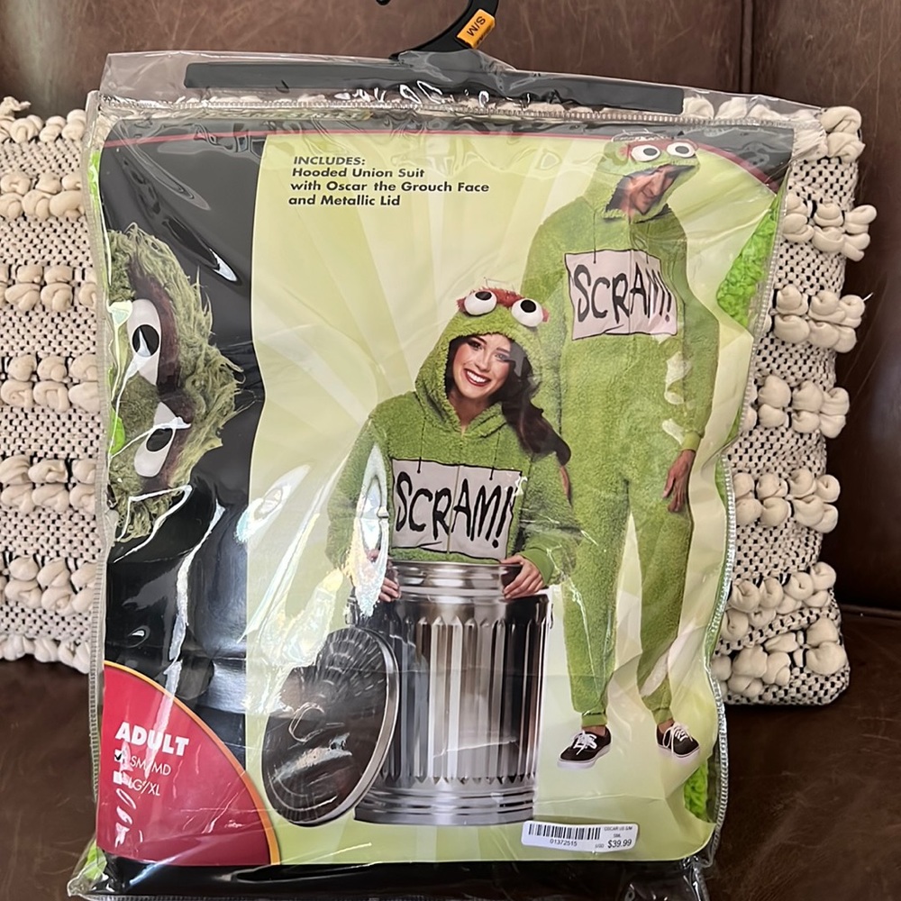 Oscar The Grouch Adult Costume - size S/M